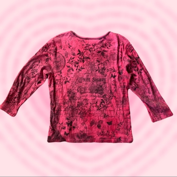 vintage y2k grunge fairy core rhinestone butterfly graphic top - Picture 2 of 2